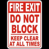 Fire Exit Do Not Block Keep Clear Sign